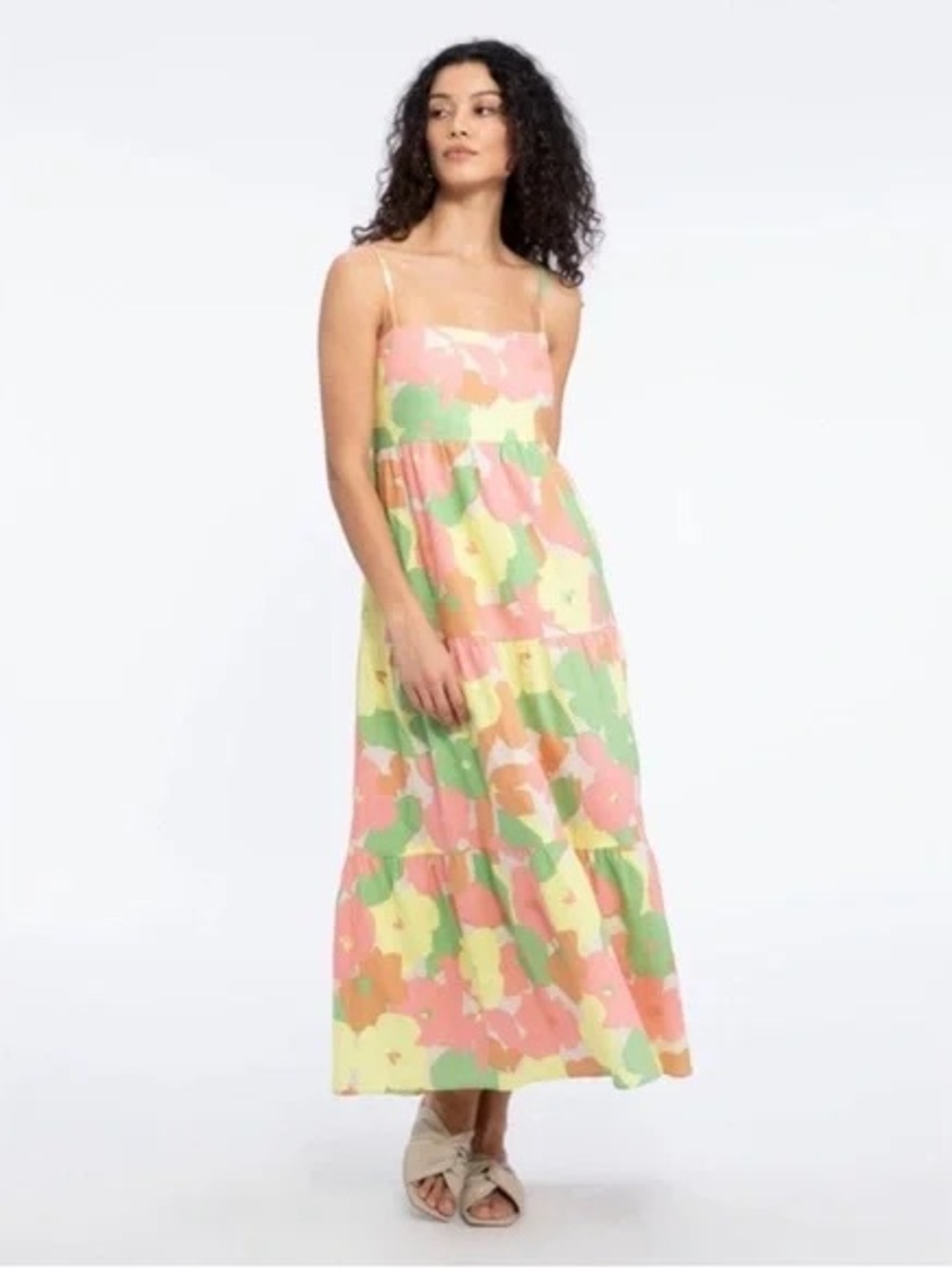 Social Standard by Sanctuary Retro Multicolor Floral Maxi Dress Size Large